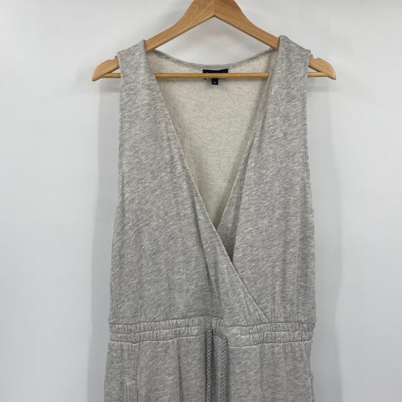 Carbon38 French Terry Jumpsuit Drawstring Cinched Waist Wide Leg Gray Womens XL - Picture 3 of 8
